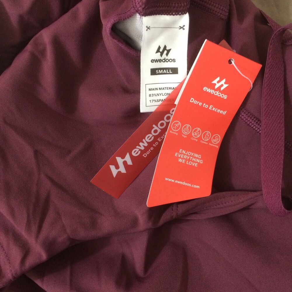NEW Ewedoos Burgundy Tennis Dress Built In Shorts Pockets Size Small NWT - Picture 6 of 7